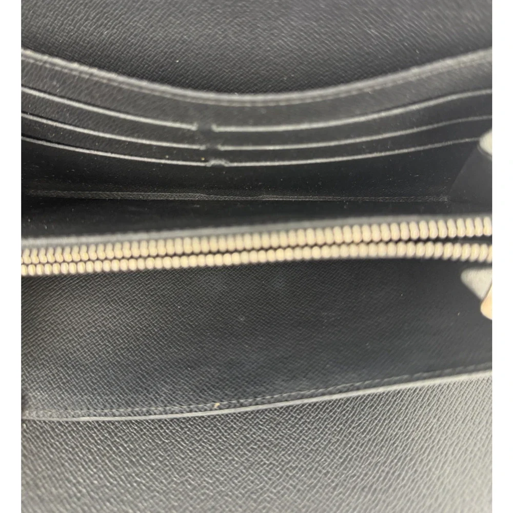 Louis Vuitton Zippy Wallet Organizer Black Leather&Silver-tone hardware 2014 K1
